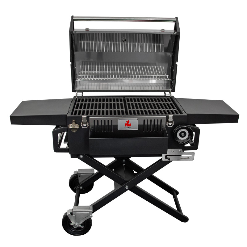 Duży Grill węglowy LUX 139X57X100 cm PREMIUM stalowy z żeliwnym rusztem