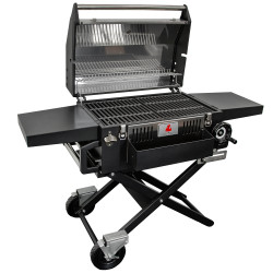 Duży Grill węglowy LUX 139X57X100 cm PREMIUM stalowy z żeliwnym rusztem