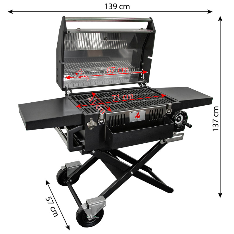 BBQ GRILL 2台セット 43×27×25cm Ziegler amp clearance Brown Twin Grill