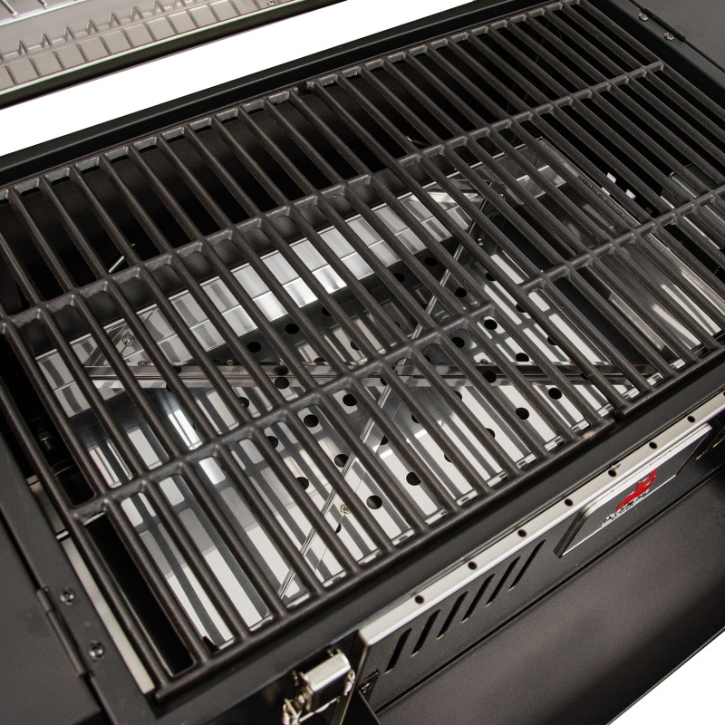 Duży Grill węglowy LUX 139X57X100 cm PREMIUM stalowy z żeliwnym rusztem