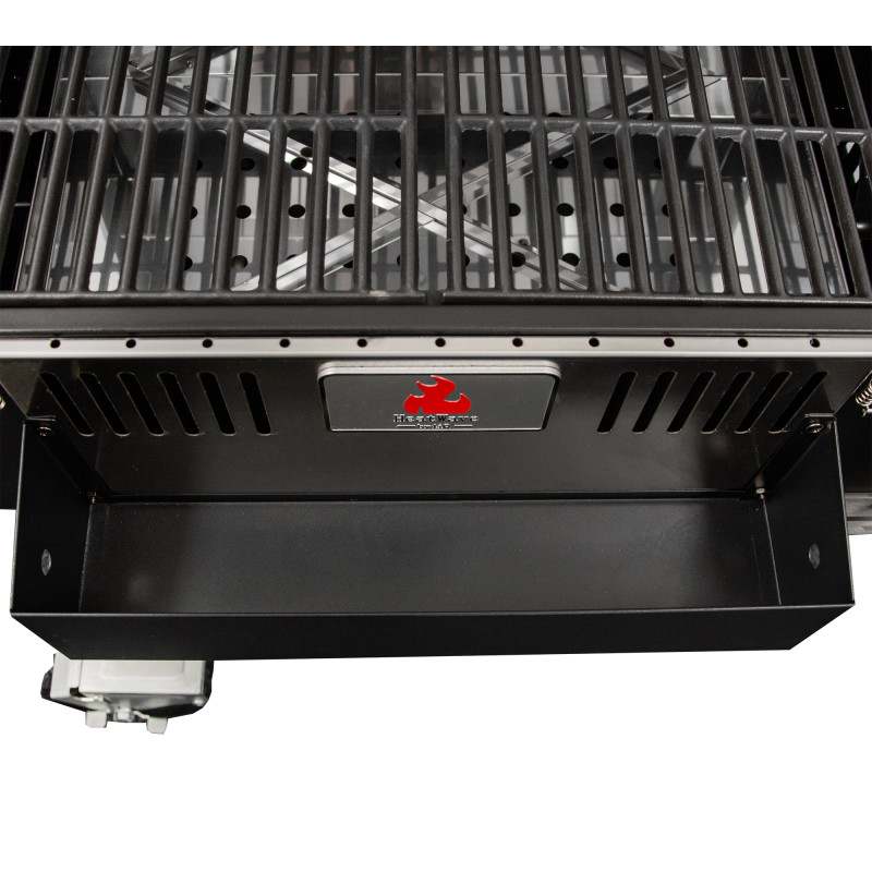 Duży Grill węglowy LUX 139X57X100 cm PREMIUM stalowy z żeliwnym rusztem