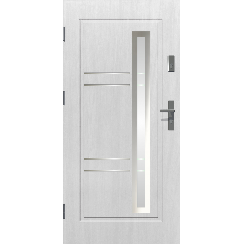  	Drzwi zewnętrzne przeszklone APOLLO - Białe. Szklenie Lakomat. Produkt polski. 