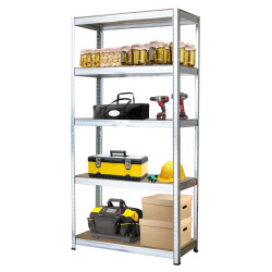 Regał metalowy magazynowy 180x75x35 cm ocynkowany 2w1 garażowy do piwnicy 150 kg