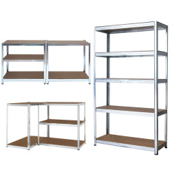 Regał metalowy magazynowy 180x75x35 cm ocynkowany 2w1 garażowy do piwnicy 150 kg