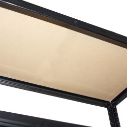 Regał metalowy magazynowy 180x75x35 cm czarny 2w1 garażowy do piwnicy 150 kg