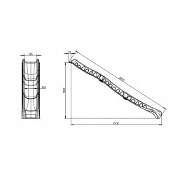 Składany Ślizg "Rocli" - Czerwony - wysokość 150cm - długość 300 cm