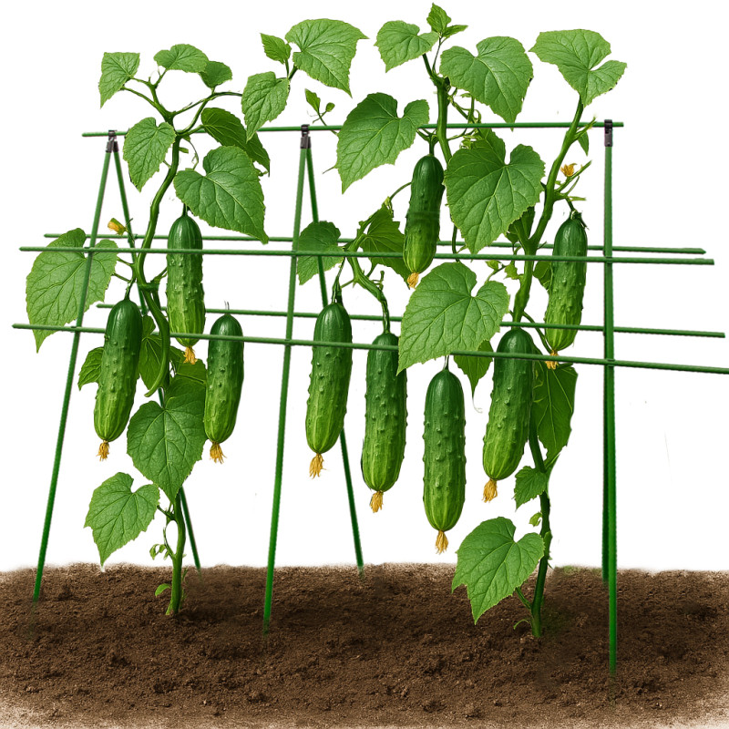 Stelaż do roślin z tyczek 150-180cm 11mm łączniki opaski podpora do ogórków