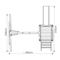 Huśtawka "Franek" ze zjeżdżalnią - wymiary
