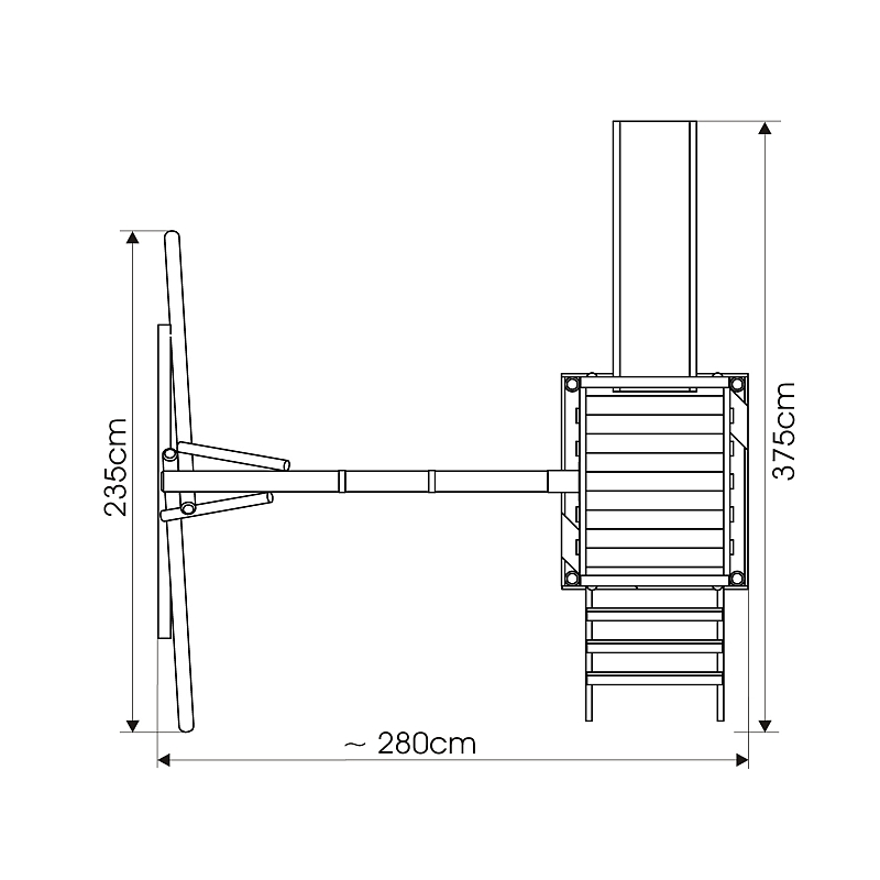 Huśtawka "Franek" ze zjeżdżalnią - wymiary