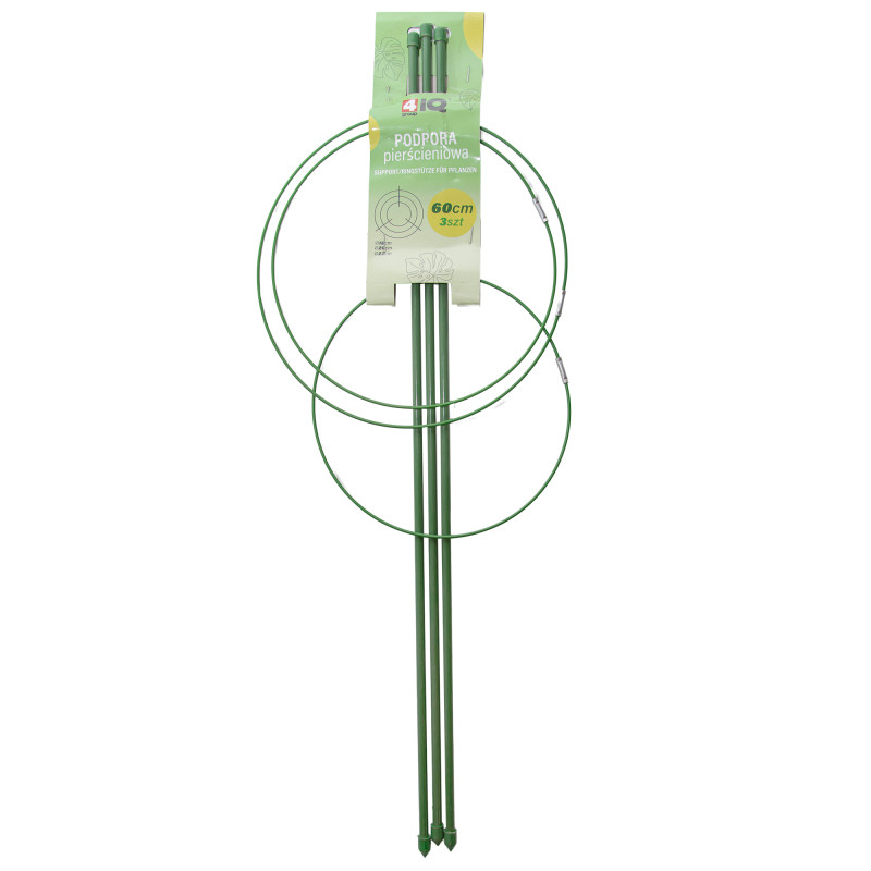 Podpora pierścieniowa do roślin okrągła 60 cm stal+PE 25 szt. Zestaw