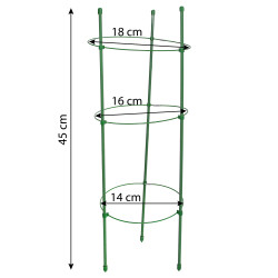 Podpora pierścieniowa do roślin okrągła 45 cm stal+PE 25 szt. Zestaw