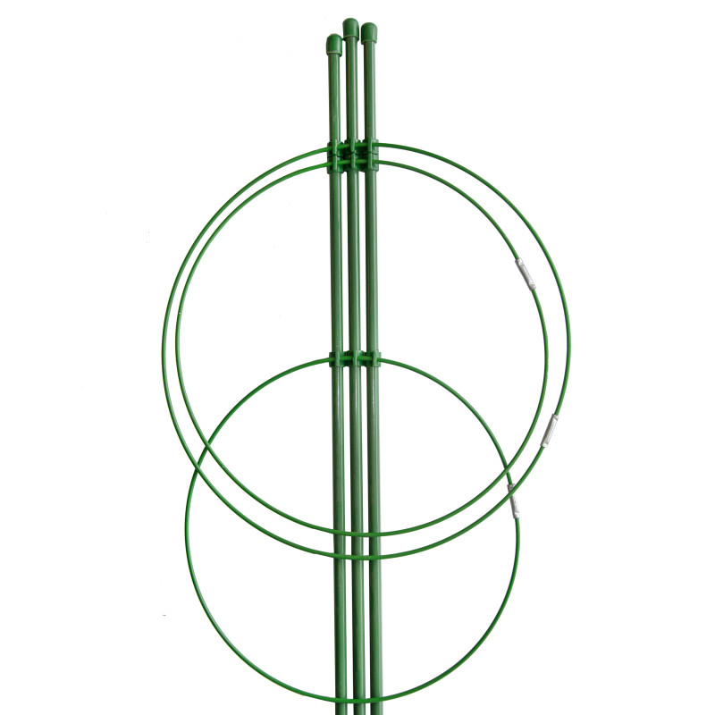 Podpora pierścieniowa do roślin okrągła 75 cm stal+PE 25 szt. Zestaw