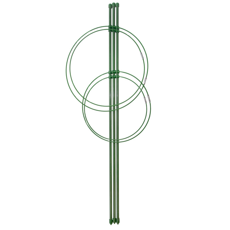 Podpora pierścieniowa do roślin okrągła 120 cm stal+PE 20 szt. Zestaw