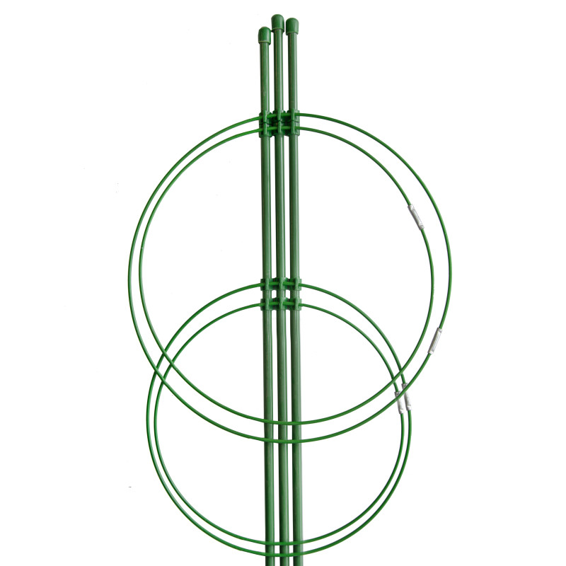 Podpora pierścieniowa do roślin okrągła 120 cm stal+PE 20 szt. Zestaw