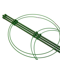 Podpora pierścieniowa do roślin okrągła 120 cm stal+PE 20 szt. Zestaw