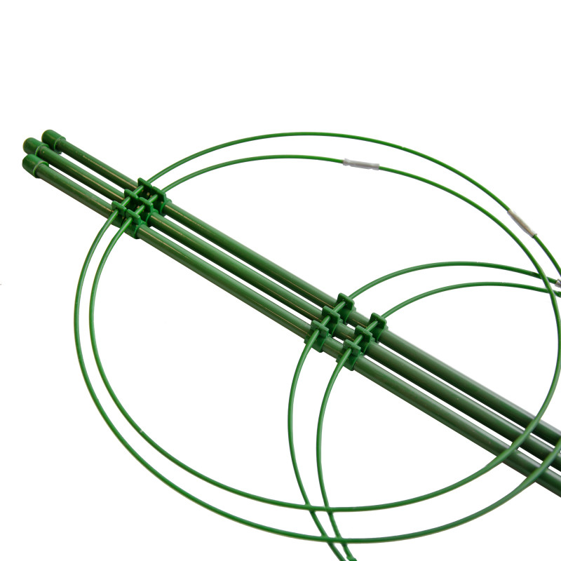 Podpora pierścieniowa do roślin okrągła 120 cm stal+PE 20 szt. Zestaw
