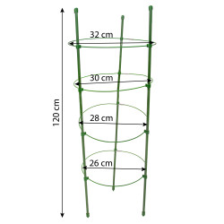 Podpora pierścieniowa do roślin okrągła 120 cm stal+PE 20 szt. Zestaw