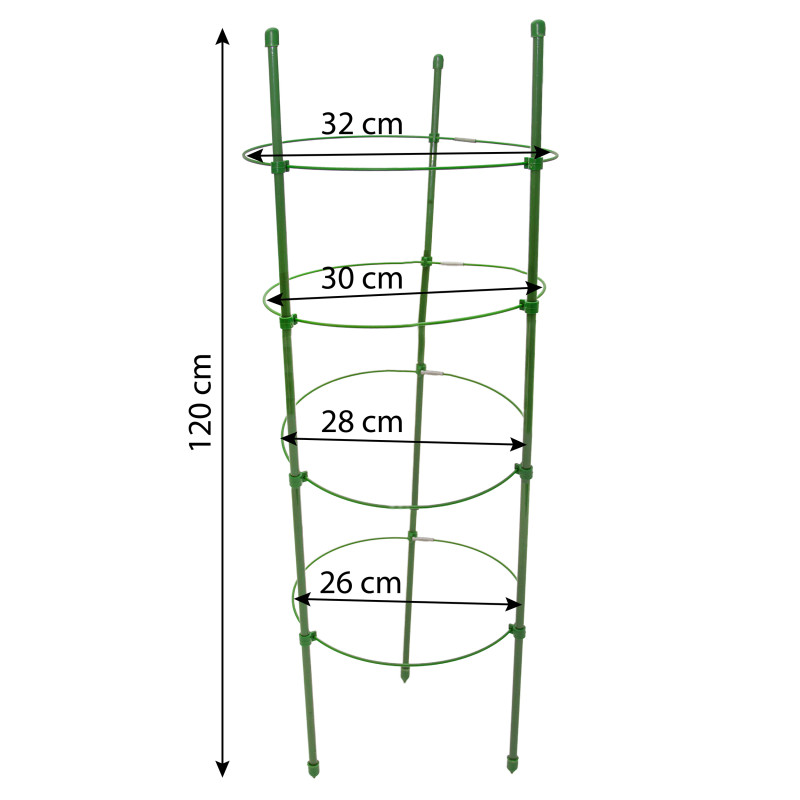 Podpora pierścieniowa do roślin okrągła 120 cm stal+PE 20 szt. Zestaw