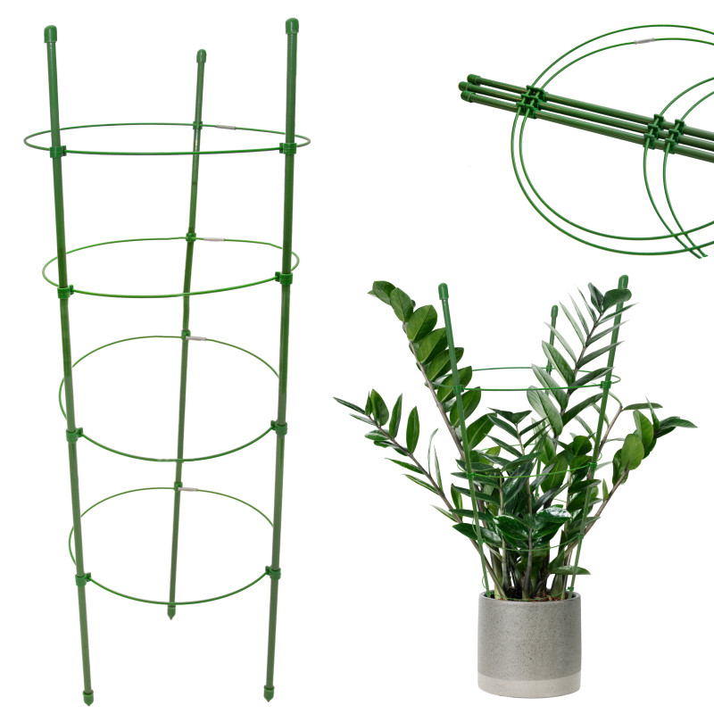Podpora pierścieniowa do roślin okrągła 120 cm stal+PE 20 szt. Zestaw
