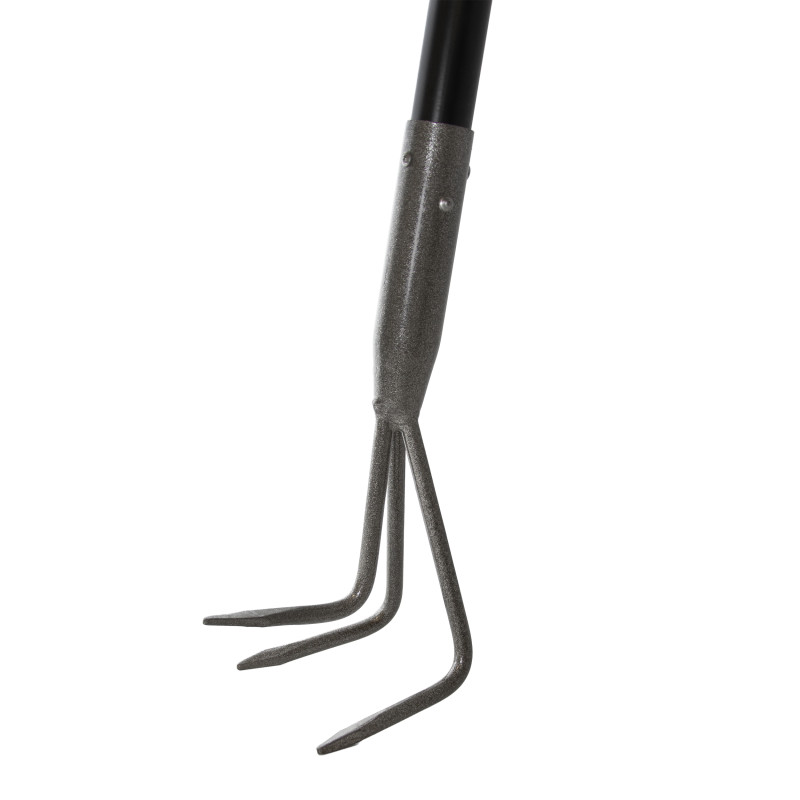 Kultywator Ogrodowy Ręczny 3 Pazurki Metalowy Czarny 150 cm