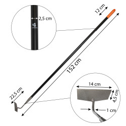 Motyka Ogrodowa Haczka Metalowa Czarna 150 cm