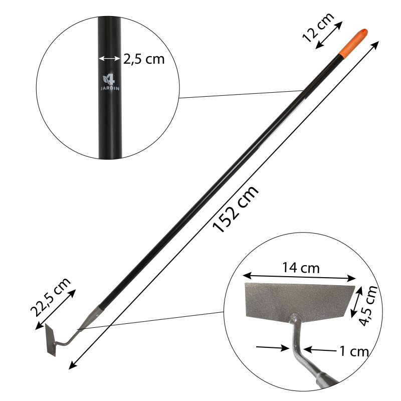 Motyka Ogrodowa Haczka Metalowa Czarna 150 cm