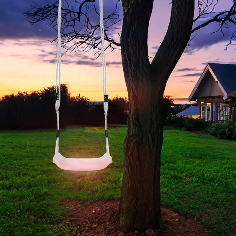 Białe ŚWIECĄCE Siedzisko do huśtawki 40 cm ledowe