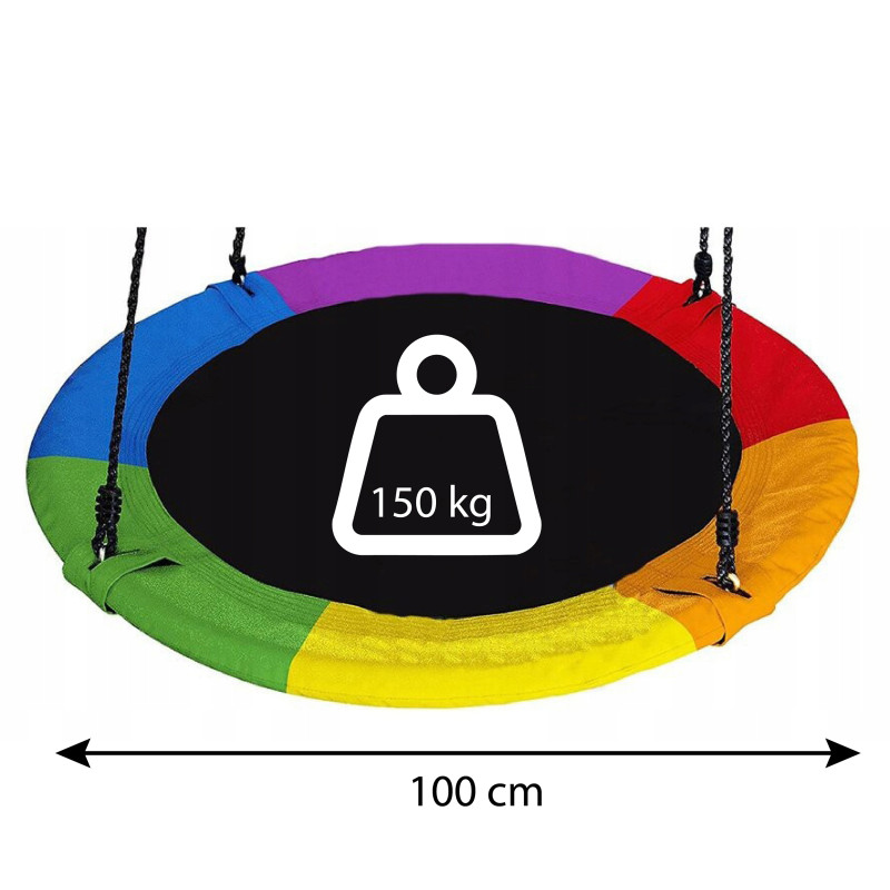 Bocianie Gniazdo Tęczowe Huśtawka Średnica 100 cm