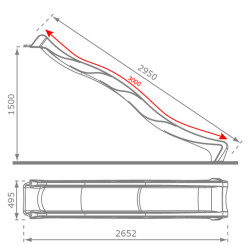 Ślizg "Fala" - Morski - wysokość 150cm - długość 300cm