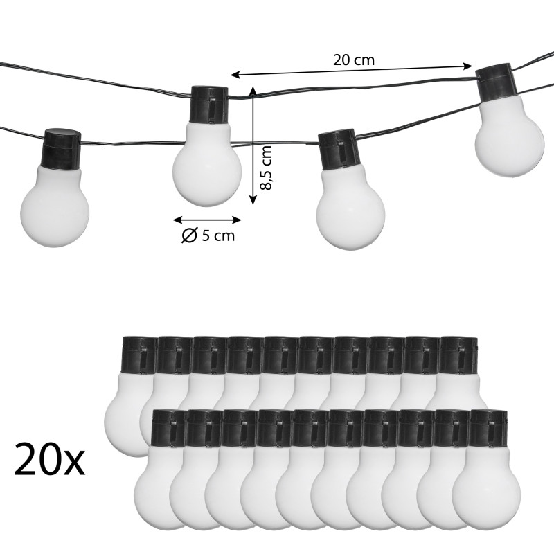 Girlanda Solarna Ogrodowa 20x Lampki Solarne Wiszące