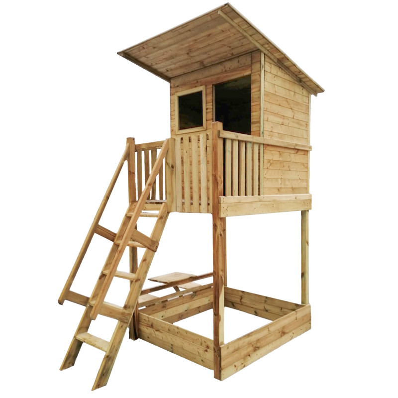 Drewniany domek ogrodowy dla dzieci - Beach House ze schodkami