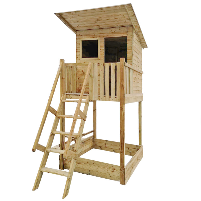 Drewniany domek ogrodowy dla dzieci - Beach House ze schodkami