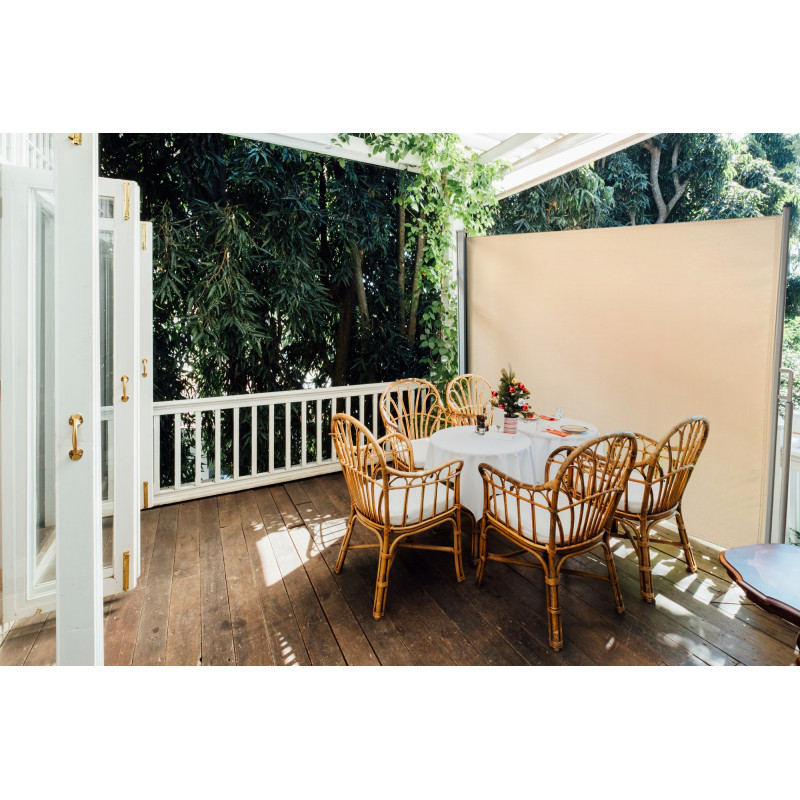 Boczna markiza cieniująca 2x3 m parawan osłona do ogrodu – beżowa