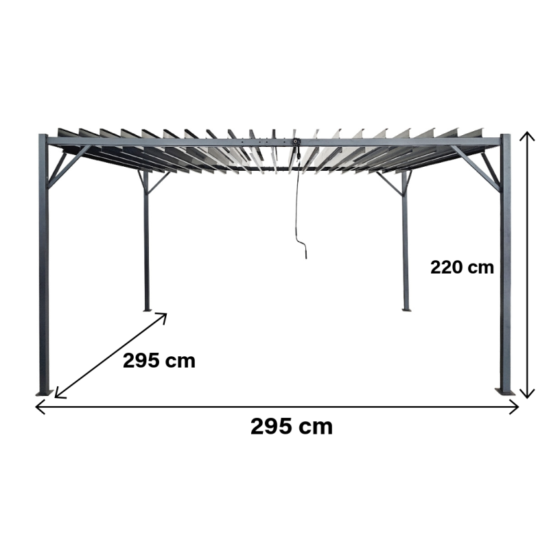 Pergola Ogrodowa 3x3m metalowa Szara
