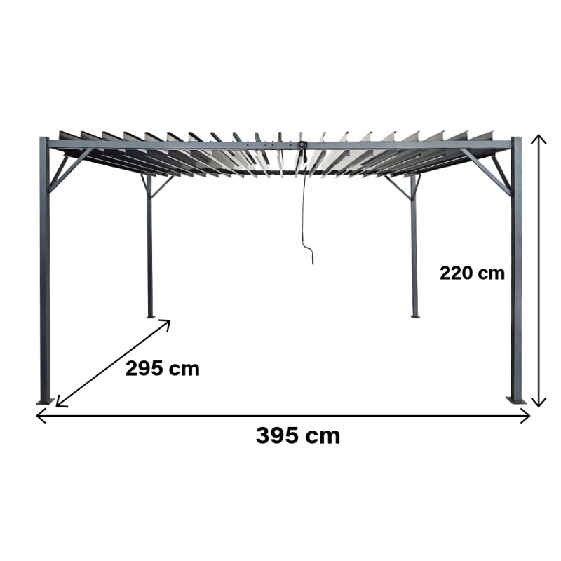Pergola Ogrodowa 3x4m metalowa Szara