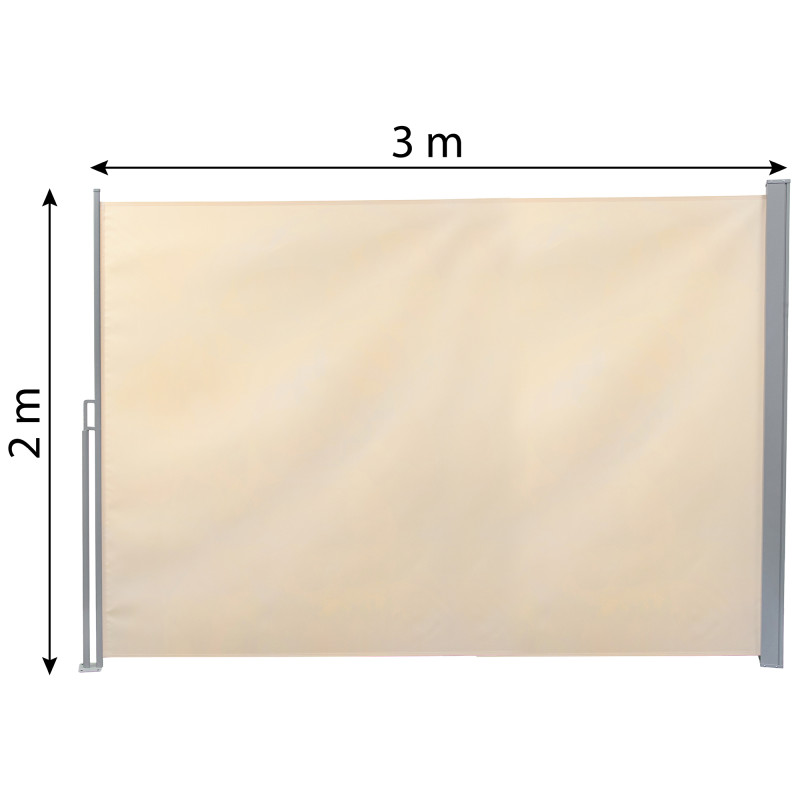 Boczna markiza cieniująca 2x3 m parawan osłona do ogrodu – beżowa