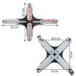 Mobilna regulowana podstawka pod donicę 30-46cm