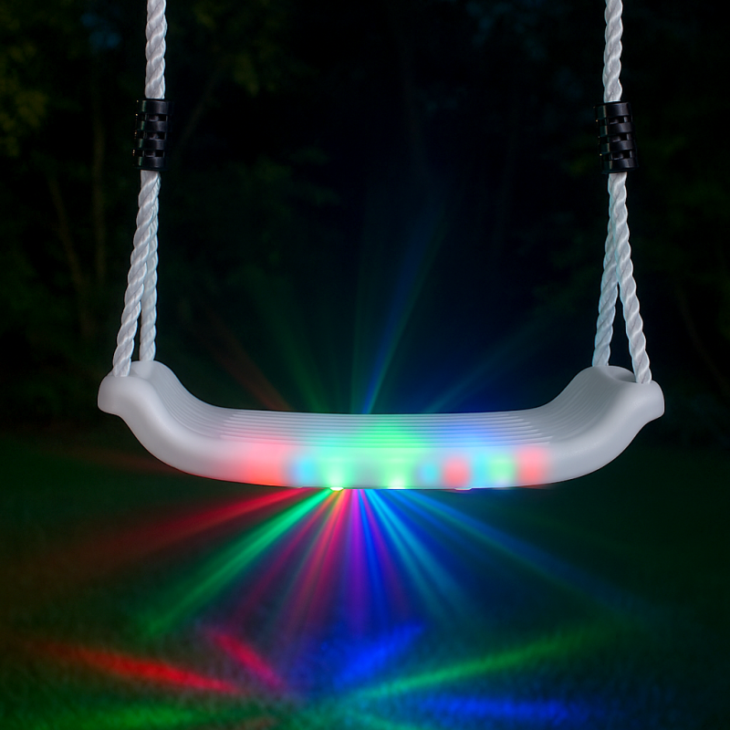 Białe ŚWIECĄCE Siedzisko do huśtawki 40 cm ledowe