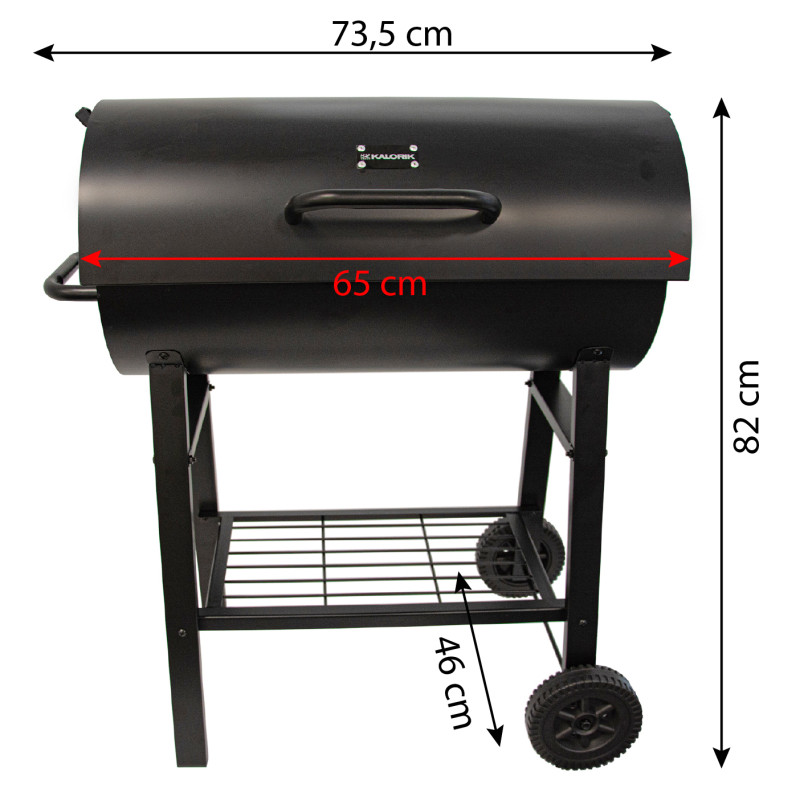 Grill węglowy półbeczkowy ogrodowy z rusztem 59,5x29 cm