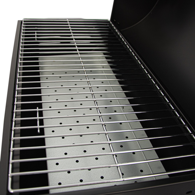 Grill węglowy półbeczkowy ogrodowy z rusztem 59,5x29 cm