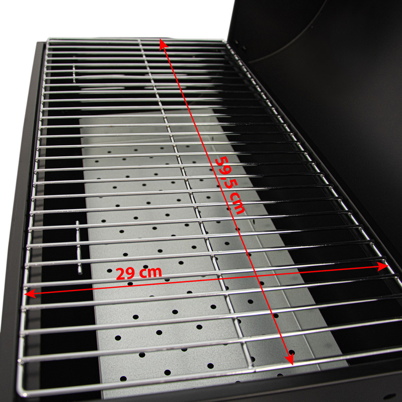 Grill węglowy półbeczkowy ogrodowy z rusztem 59,5x29 cm