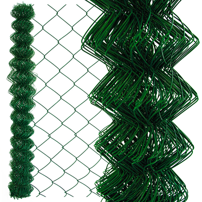 Siatka ogrodzeniowa pleciona zielona 160 cm 10 m drut 2,5 mm oczko 65x65 mm