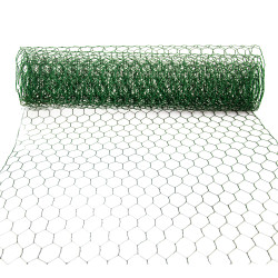 Siatka hexagonalna ocynkowana zielona 0,5x5m ogrodzenie 25x25mm