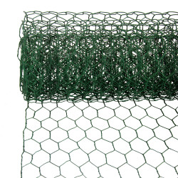 Siatka hexagonalna ocynkowana zielona 0,5x5m ogrodzenie 25x25mm