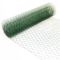 Siatka hexagonalna ocynkowana zielona 0,5x5m ogrodzenie 25x25mm