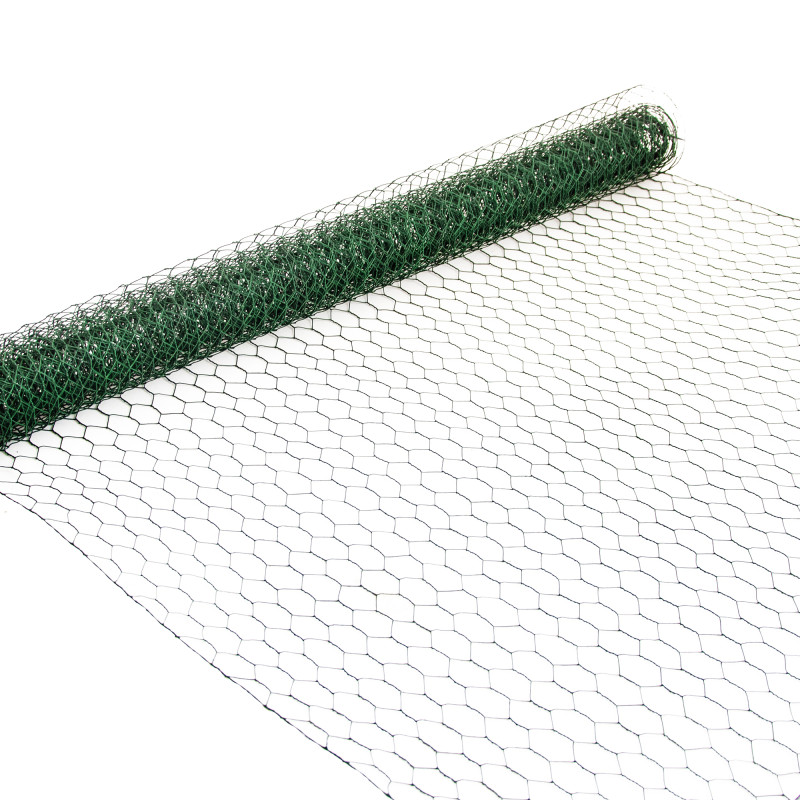 Siatka hexagonalna ocynkowana zielona 1x5m ogrodzenie 25x25mm