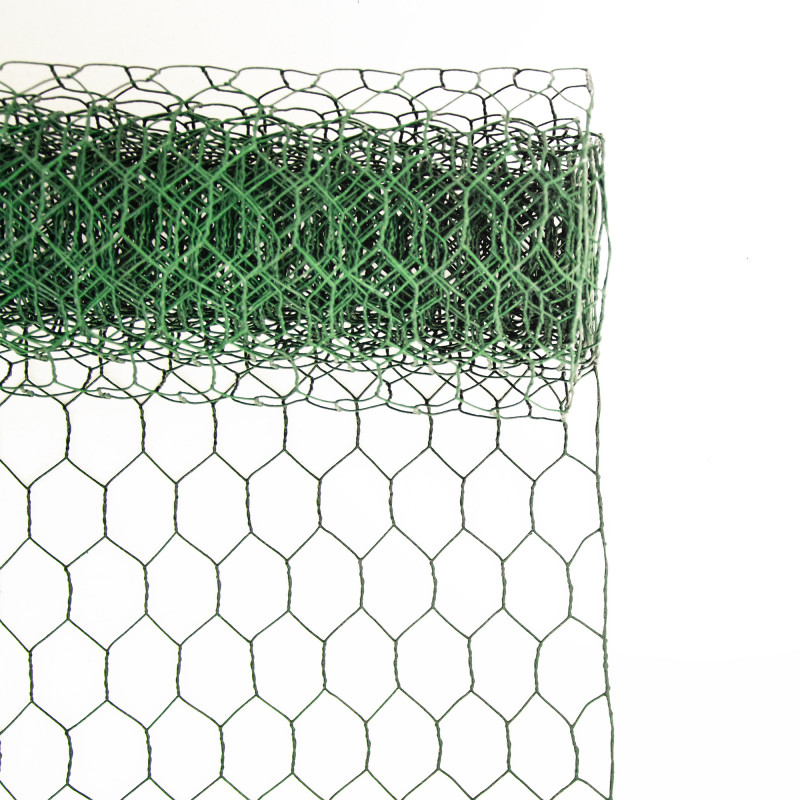 Siatka hexagonalna ocynkowana zielona 1x5m ogrodzenie 25x25mm