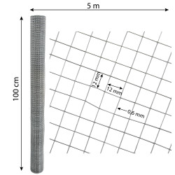Siatka zgrzewana ocynkowana kratka 1x5m ogrodzenie 12,7x12,7mm