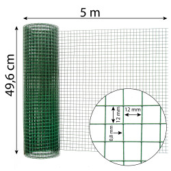 Siatka zgrzewana PCV 0,5x5m ogrodzenie kratka 12,7x12,7mm