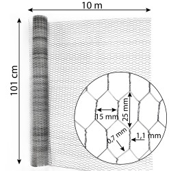 Siatka hexagonalna ocynkowana druciana 1x10m ogrodzenie 13x13mm
